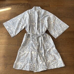 Made in India 100% Cotton Kimono Robe - Ikat Paisley Print